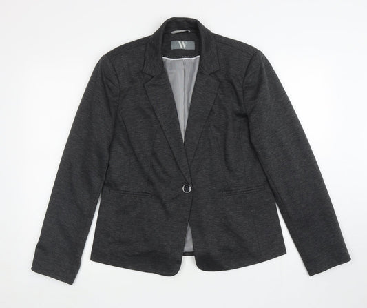 BHS Womens Grey Polyester Jacket Blazer Size 14