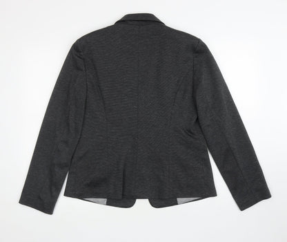 BHS Womens Grey Polyester Jacket Blazer Size 14