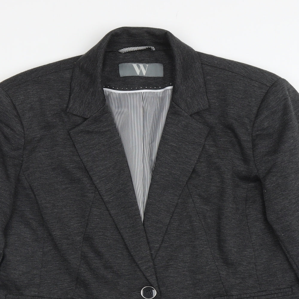 BHS Womens Grey Polyester Jacket Blazer Size 14