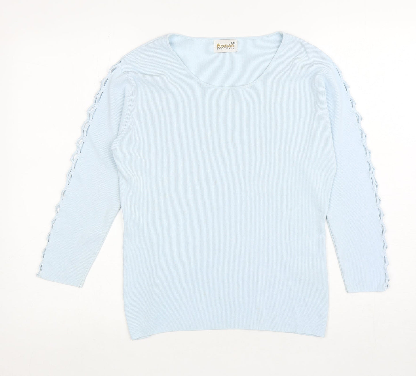 Womens UK Size S Roman Blue Basic T-Shirt