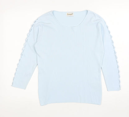 Womens UK Size S Roman Blue Basic T-Shirt
