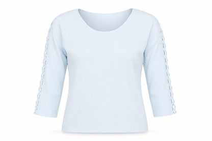 Womens UK Size S Roman Blue Basic T-Shirt