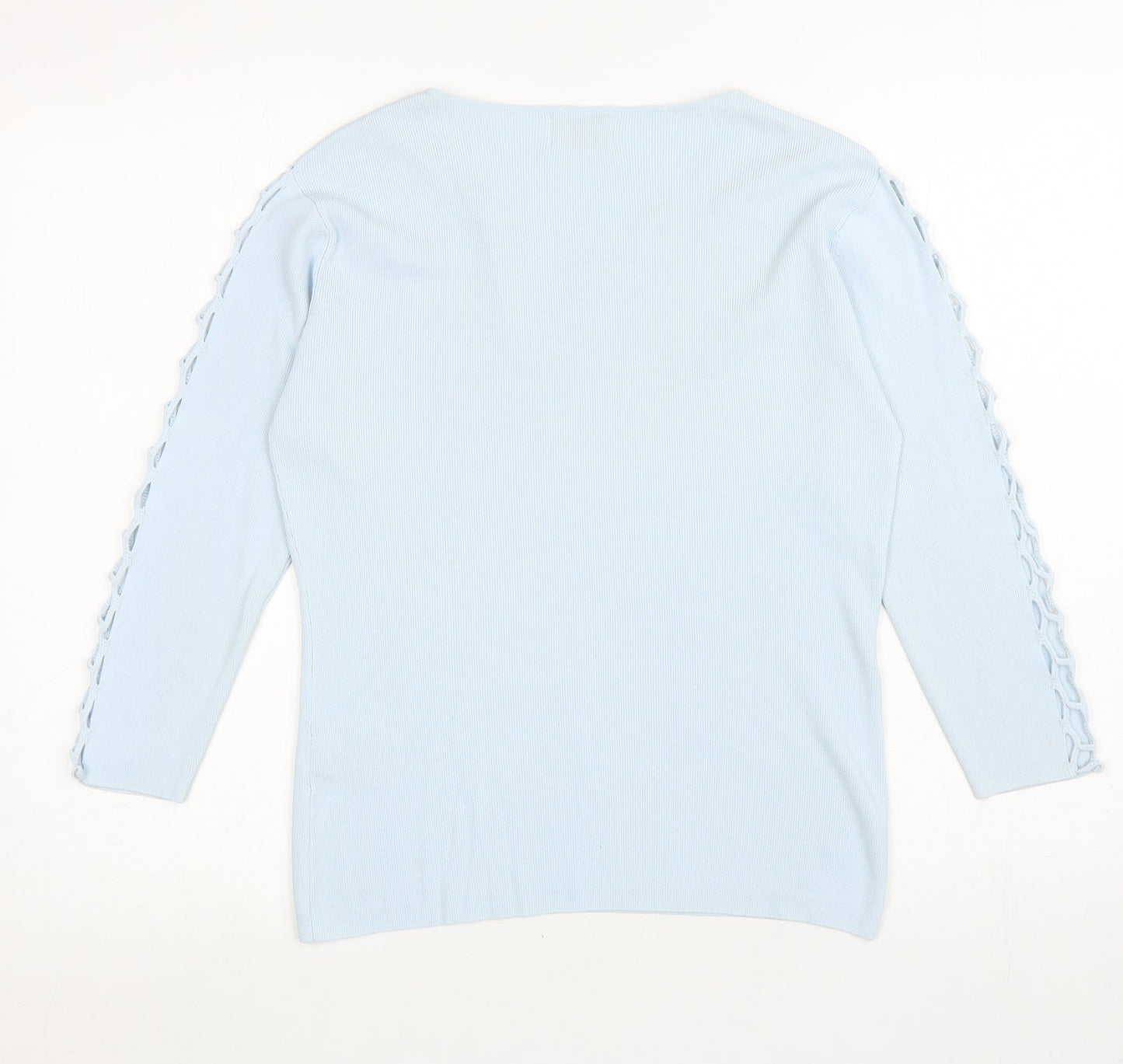 Womens UK Size S Roman Blue Basic T-Shirt