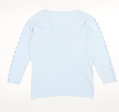 Womens UK Size S Roman Blue Basic T-Shirt