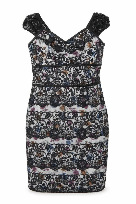 Trinny & Susannah Womens Multicoloured Floral Polyester Tank Dress Size 14 Sweetheart Zip
