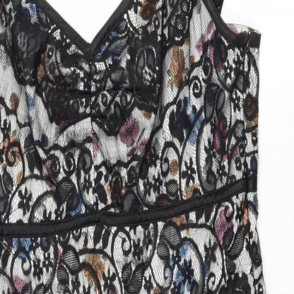 Trinny & Susannah Womens Multicoloured Floral Polyester Tank Dress Size 14 Sweetheart Zip