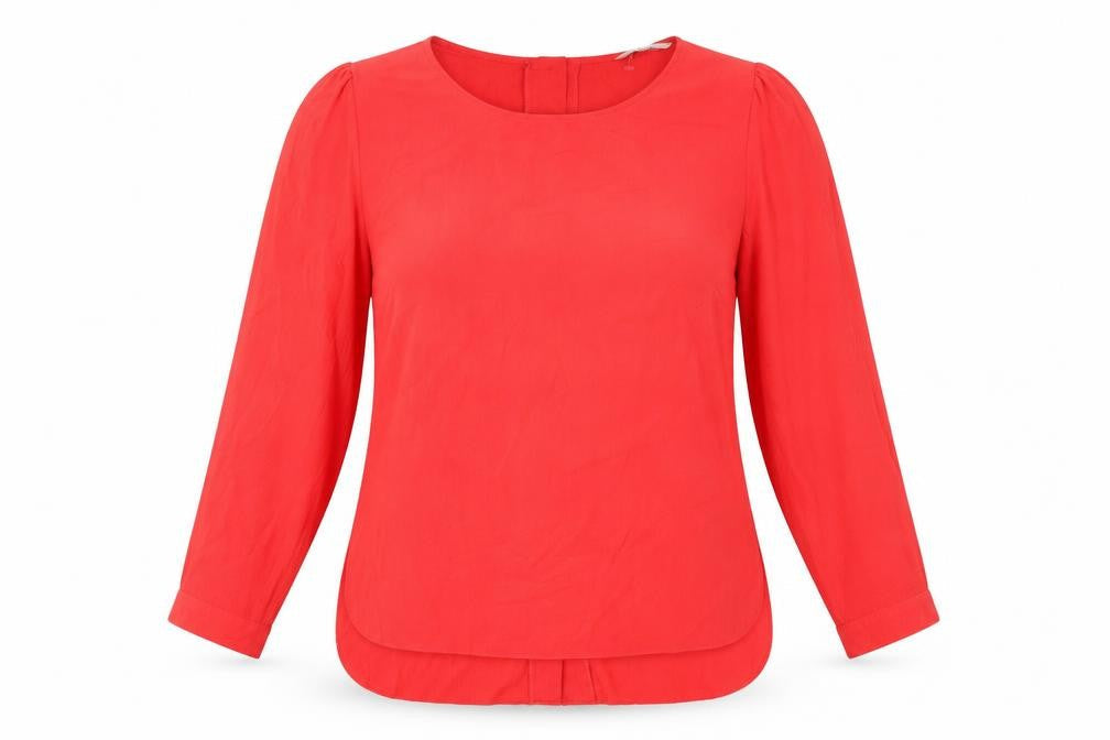 Womens UK Size 14 George Red Basic Button-Up