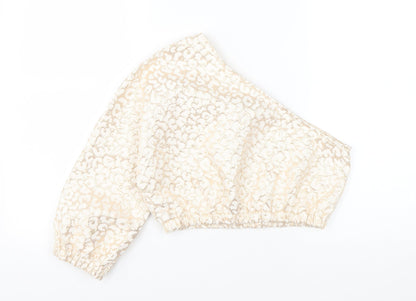 Womens UK Size 10 PRETTYLITTLETHING Ivory Cropped T-Shirt