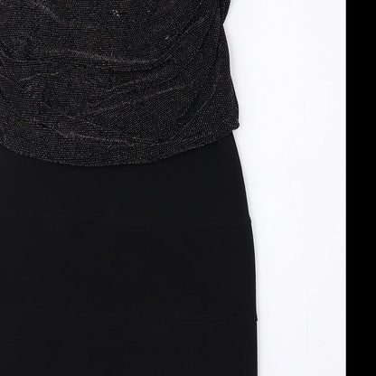 Urban Bliss Womens Black Nylon Bodycon Size 8 Cowl Neck Pullover