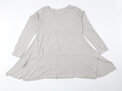 Apricot Womens Beige Round Neck Viscose Pullover Jumper Size M - Ribbed