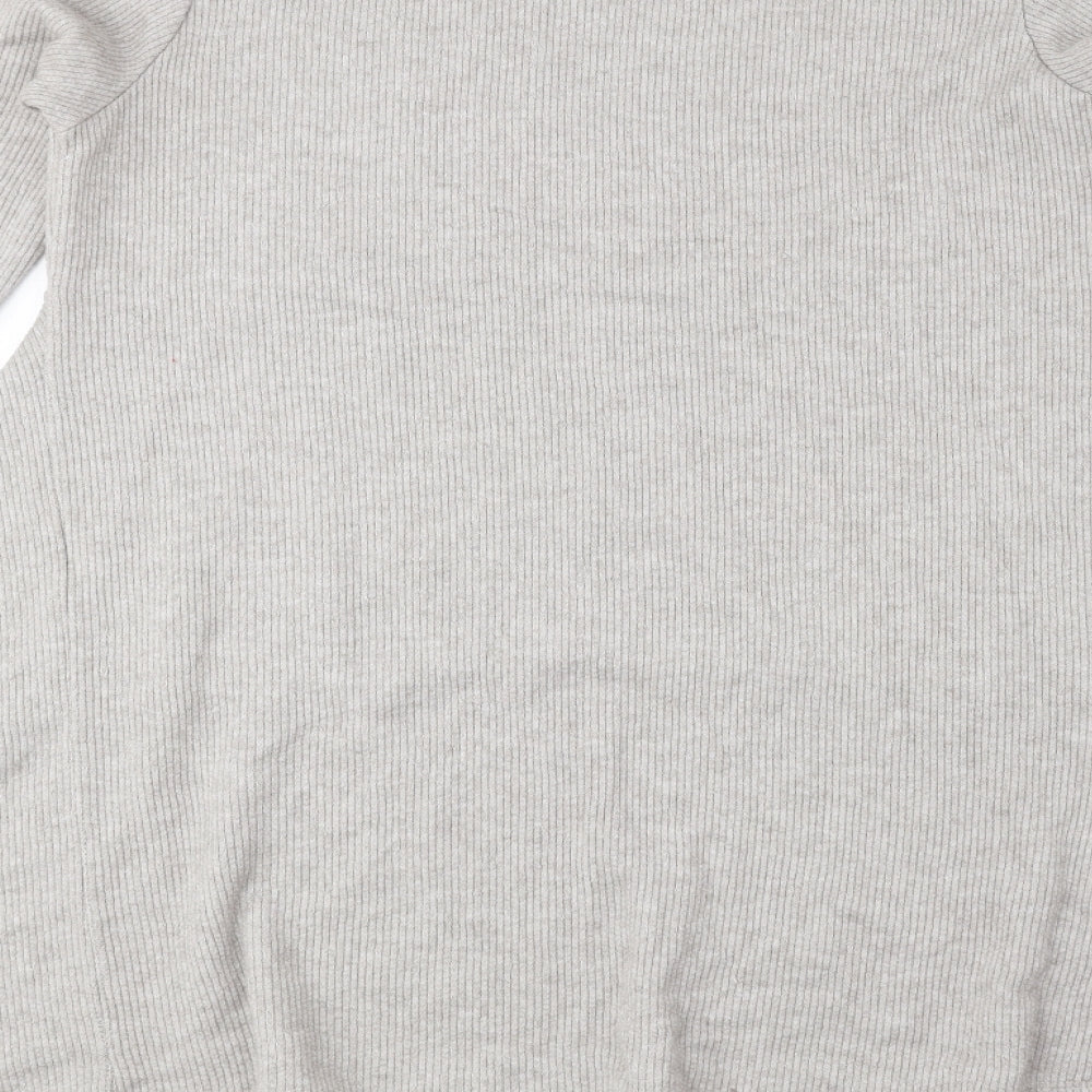 Apricot Womens Beige Round Neck Viscose Pullover Jumper Size M - Ribbed