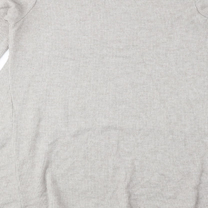 Apricot Womens Beige Round Neck Viscose Pullover Jumper Size M - Ribbed