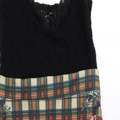 Zara Womens Multicoloured Geometric Polyester Bodycon Size S Sweetheart Pullover