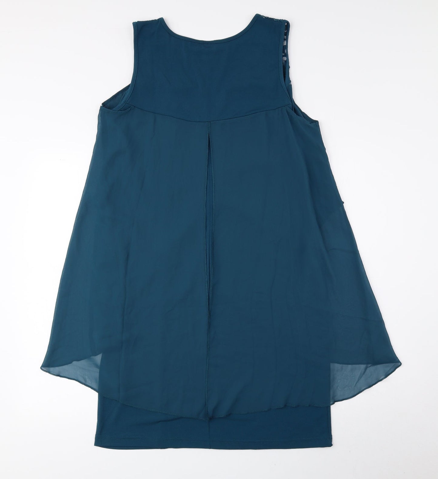 Body Flirt Womens Blue Polyester Sheath Size M Round Neck Pullover - Lace Detail