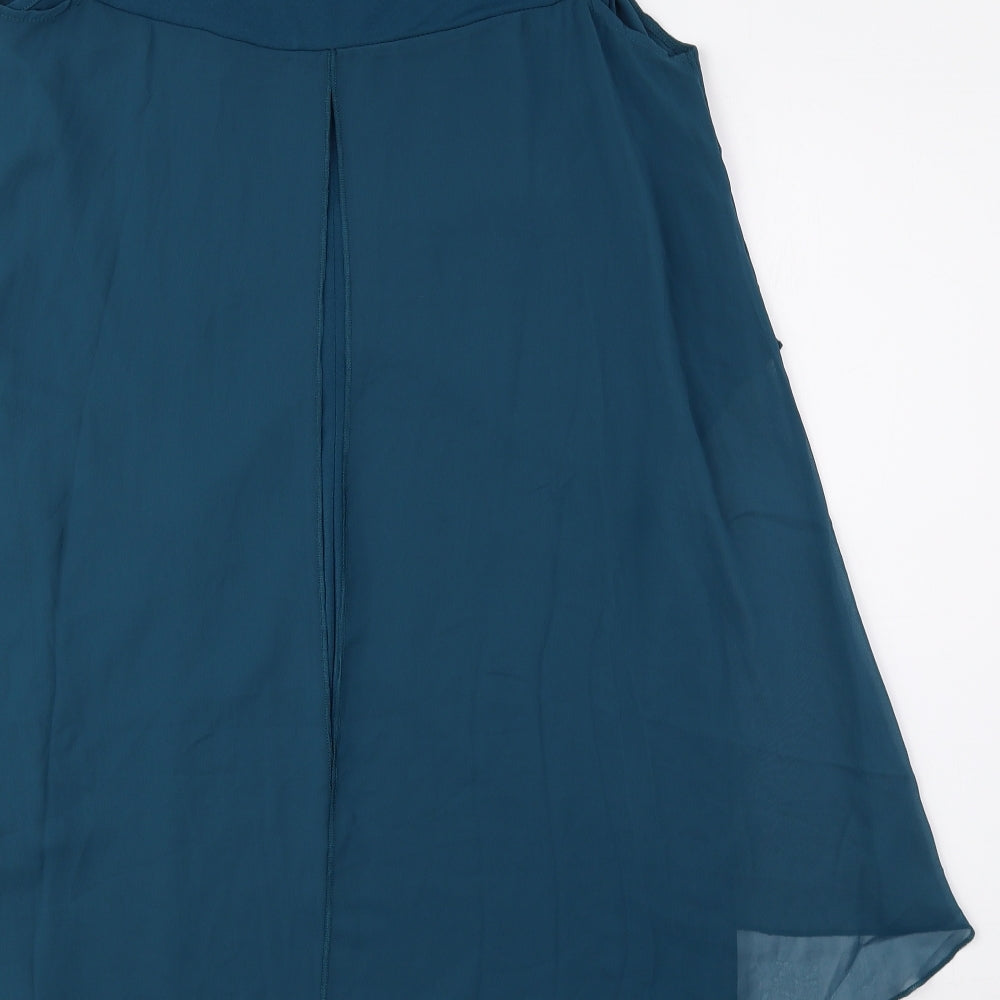 Body Flirt Womens Blue Polyester Sheath Size M Round Neck Pullover - Lace Detail