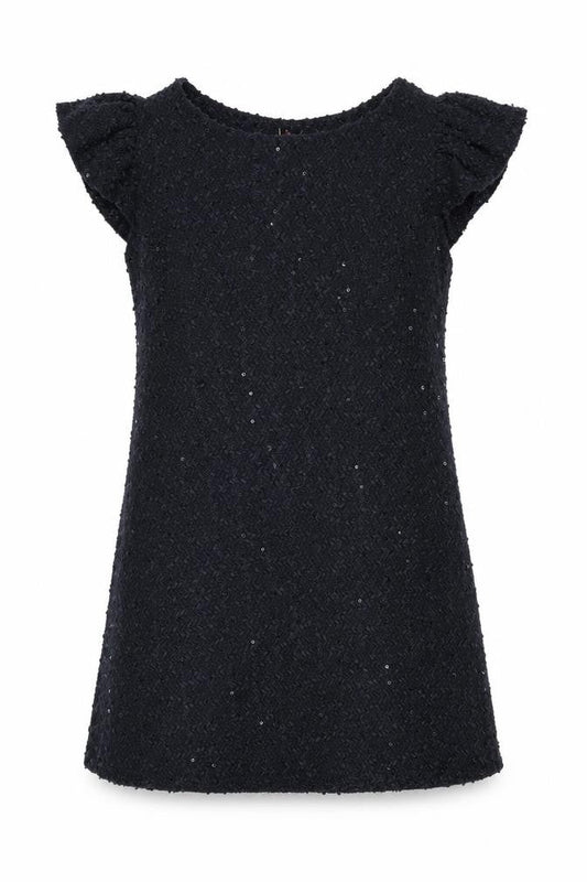 Yumi Womens Blue Acrylic A-Line Size M Round Neck Pullover