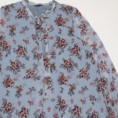 Limited Edition Womens Blue Floral Polyester A-Line Size 10 Round Neck Tie