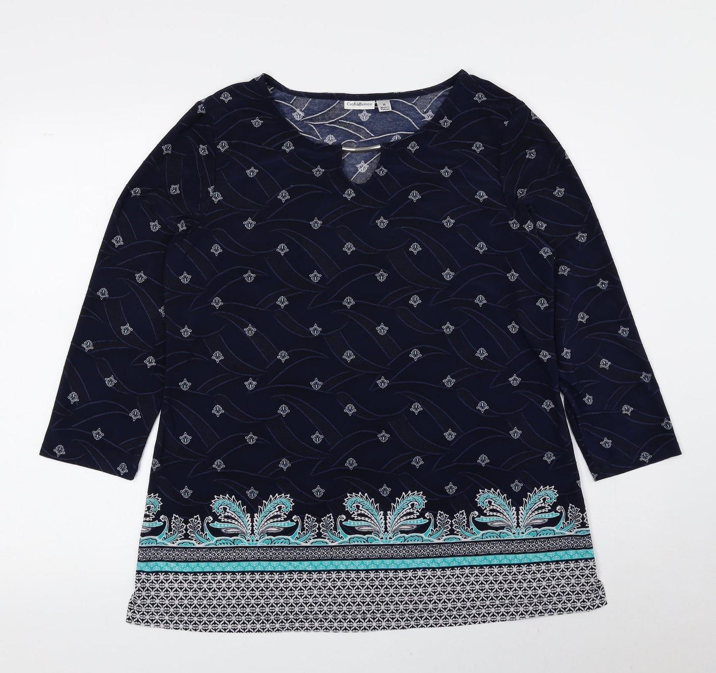 Womens UK Size M Croft & Barrow Blue Basic Blouse