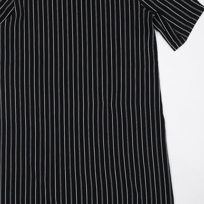 Monki Womens Black Striped Polyester T-Shirt Dress Size S Round Neck Pullover
