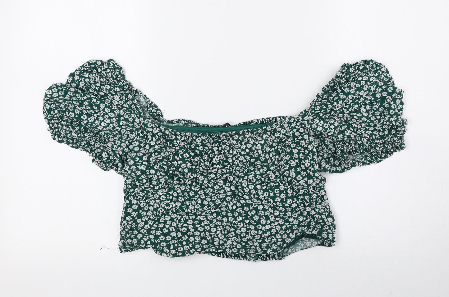 Womens UK Size 16 Divided by H&M Green Cropped Blouse