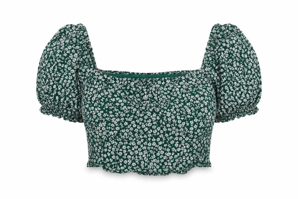 Womens UK Size 16 Divided by H&M Green Cropped Blouse
