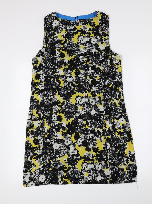 Atmosphere Womens Multicoloured Floral Polyester Shift Size 12 Boat Neck Zip