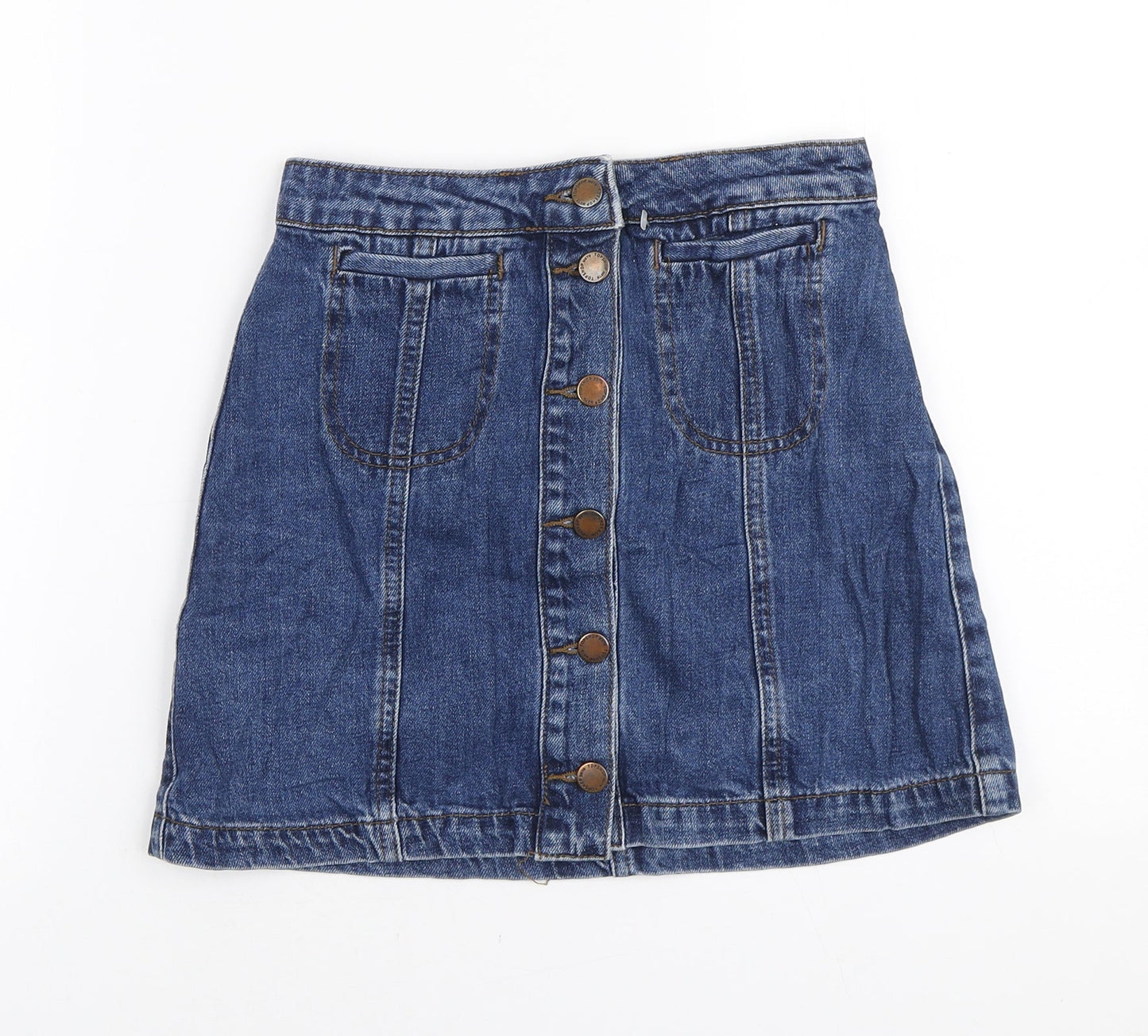 Womens UK Size 26 in Topshop A-Line Denim Skirt