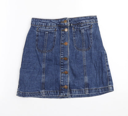 Womens UK Size 26 in Topshop A-Line Denim Skirt