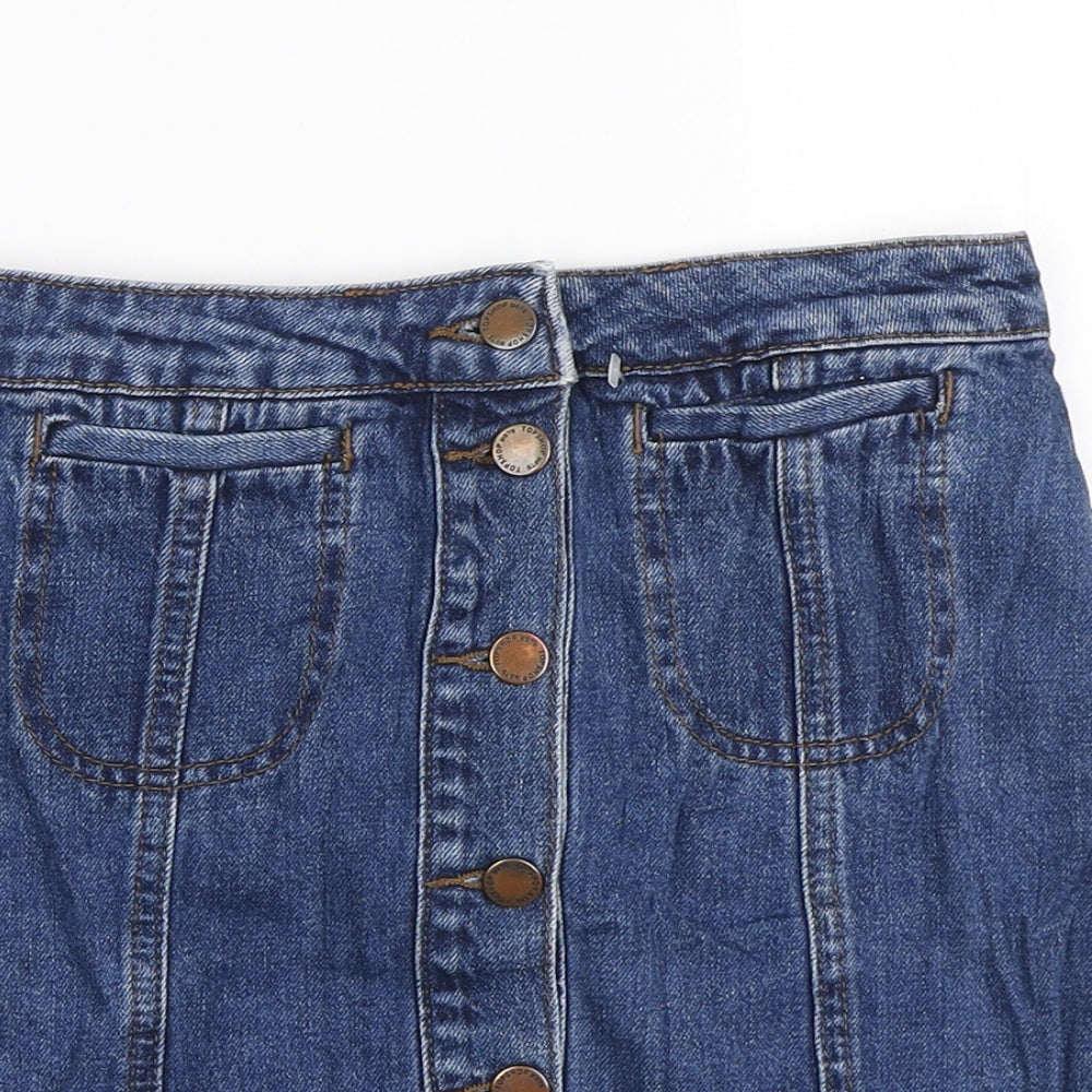 Womens UK Size 26 in Topshop A-Line Denim Skirt