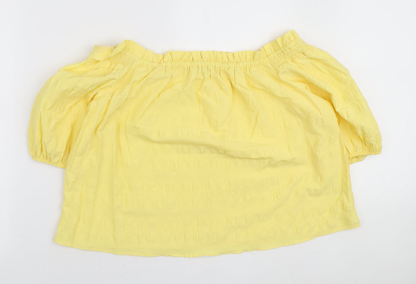 George Womens Yellow Polyester Basic Blouse Size 18 Off the Shoulder