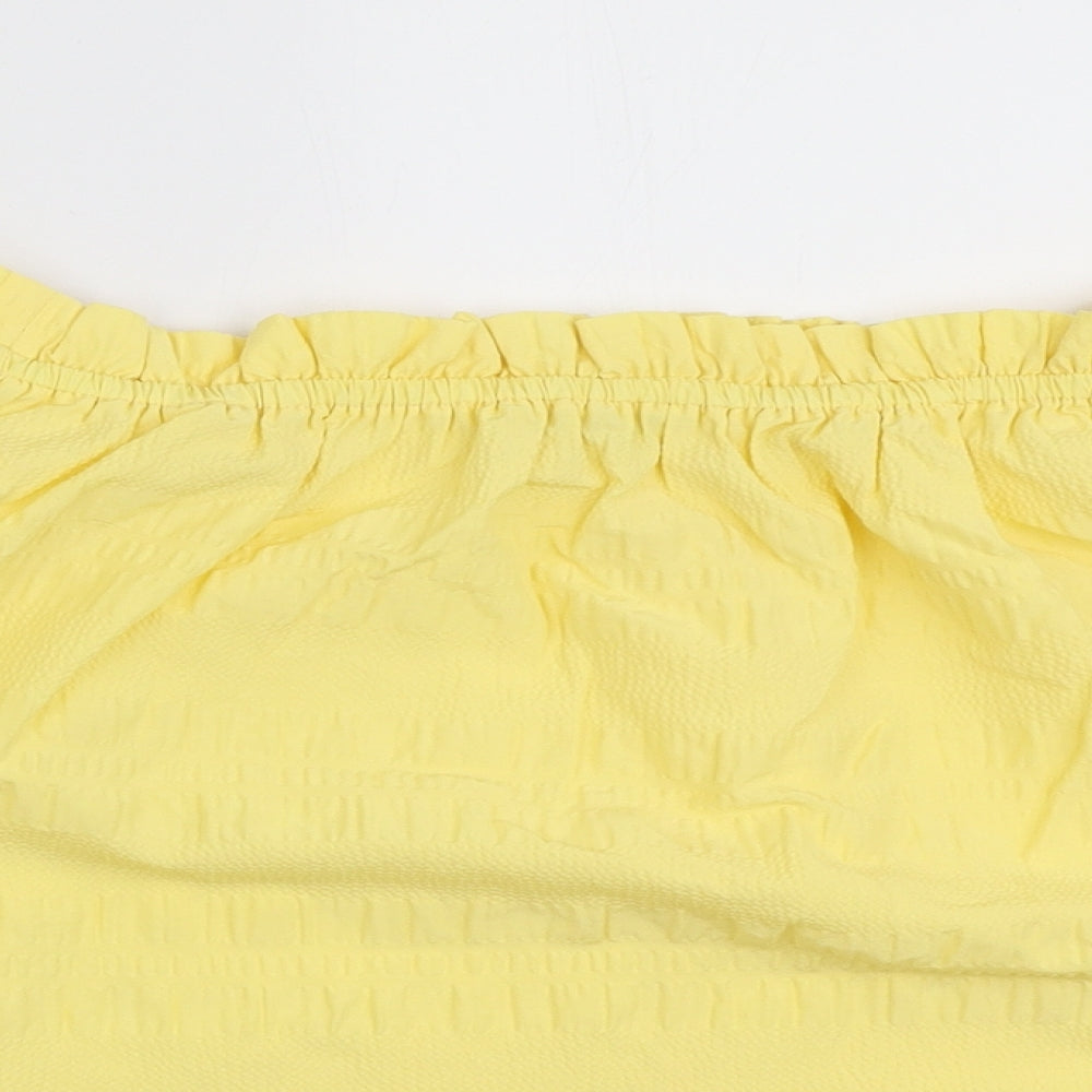 George Womens Yellow Polyester Basic Blouse Size 18 Off the Shoulder