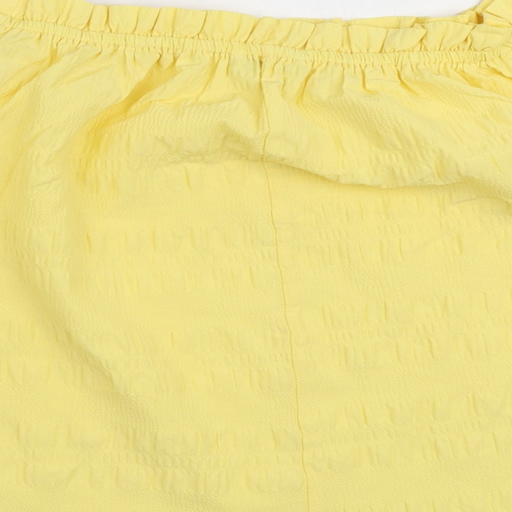 George Womens Yellow Polyester Basic Blouse Size 18 Off the Shoulder