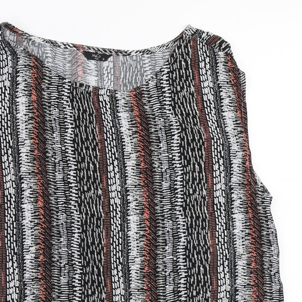 Womens UK Size 12 M&Co Black Basic Blouse