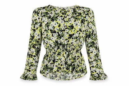 Marks and Spencer Womens Multicoloured Floral Viscose Basic Button-Up Size 6 Round Neck