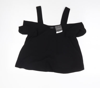 Womens UK Size 6 Topshop Black Basic Blouse