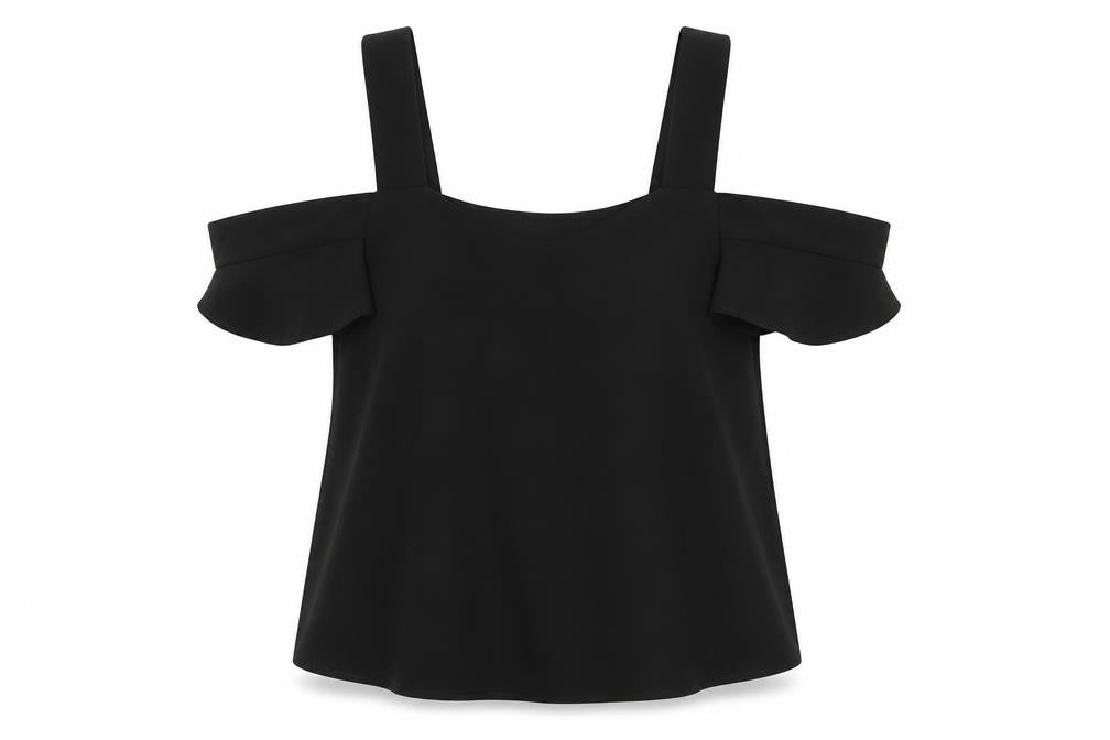 Womens UK Size 6 Topshop Black Basic Blouse