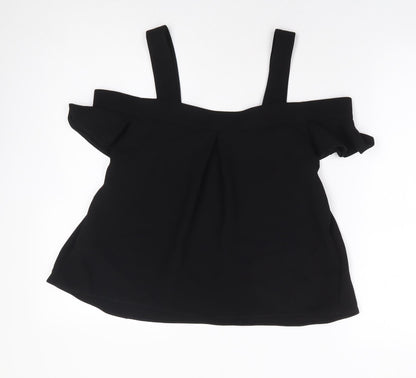 Womens UK Size 6 Topshop Black Basic Blouse
