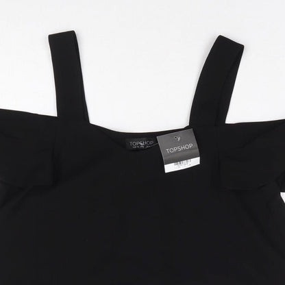 Womens UK Size 6 Topshop Black Basic Blouse