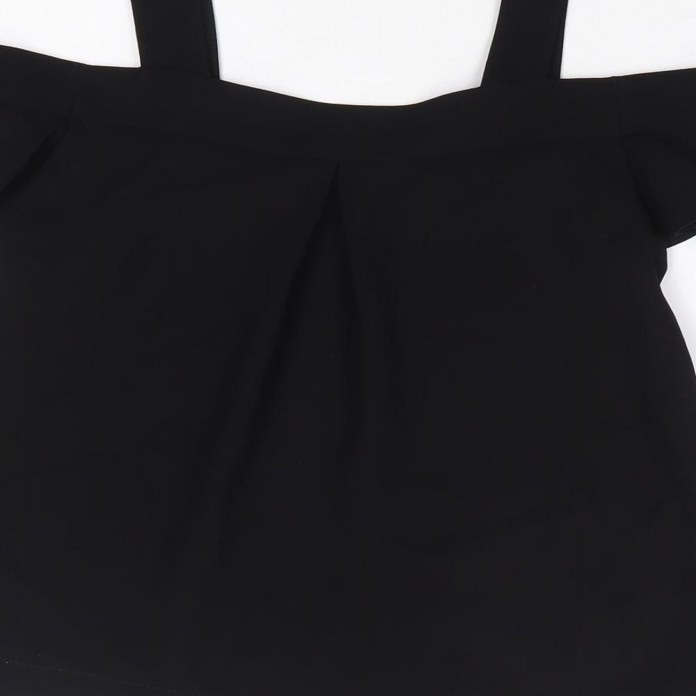 Womens UK Size 6 Topshop Black Basic Blouse