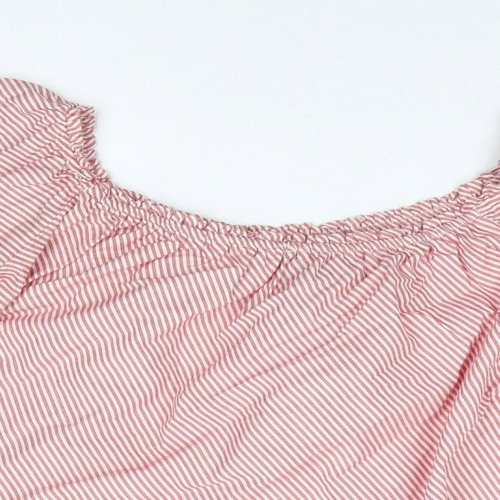 Womens UK Size 12 New Look Red Basic Blouse