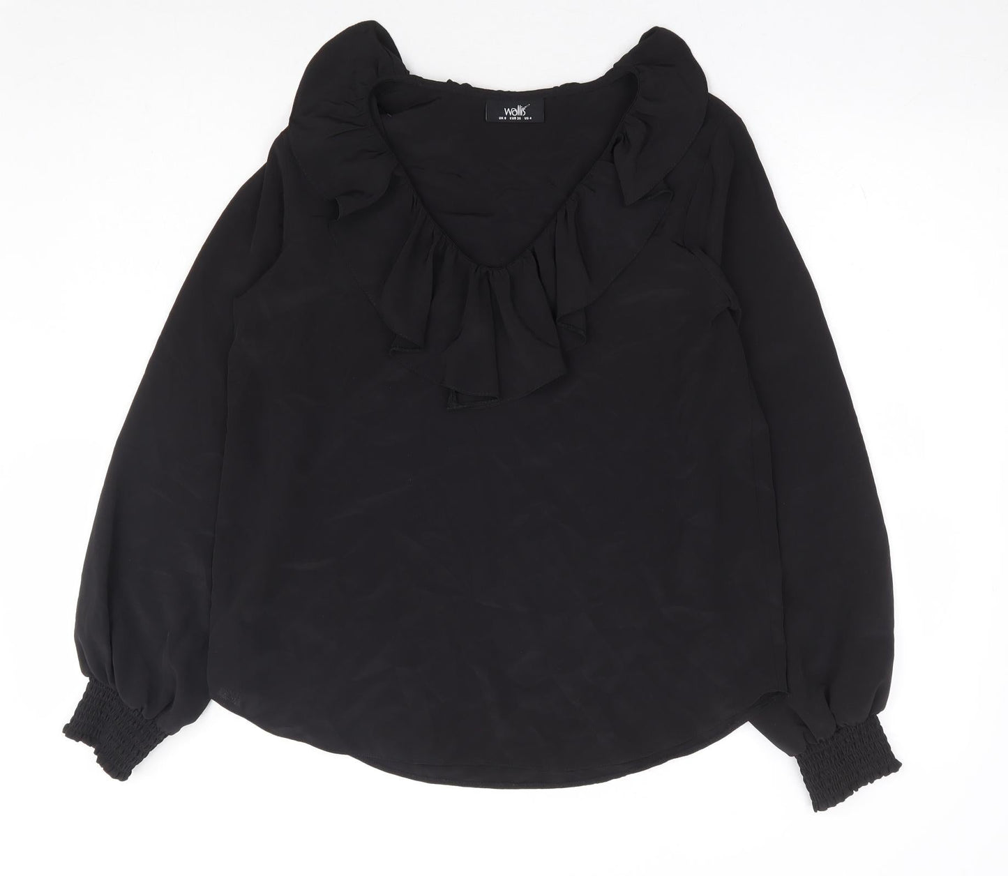 Womens UK Size 8 Wallis Black Basic Blouse