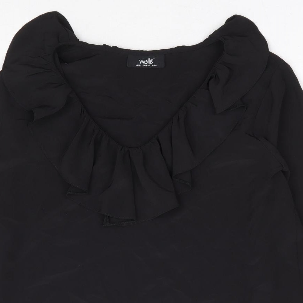 Womens UK Size 8 Wallis Black Basic Blouse