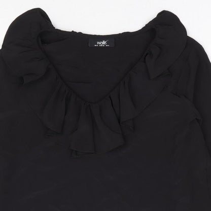 Womens UK Size 8 Wallis Black Basic Blouse