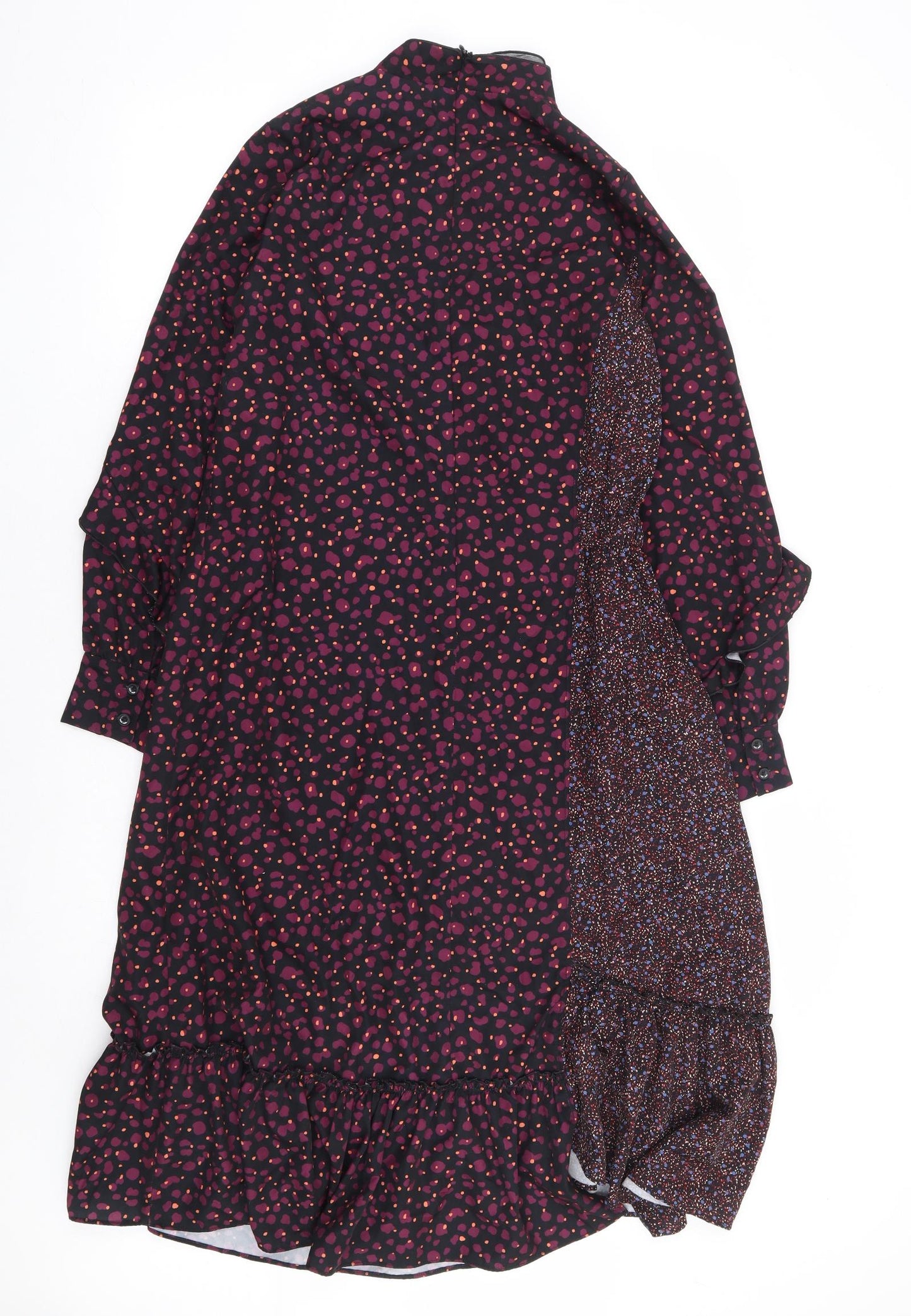 Juicy Judy Womens Purple Animal Print Polyester A-Line Size 4 Mock Neck Zip - Print Clash