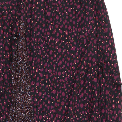 Juicy Judy Womens Purple Animal Print Polyester A-Line Size 4 Mock Neck Zip - Print Clash