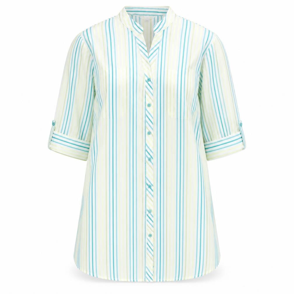 Womens UK Size 14 M&Co Blue Basic Button-Up