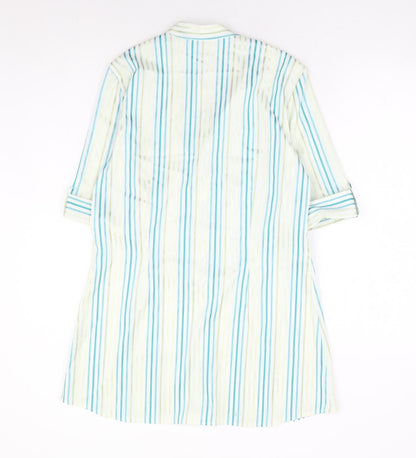 Womens UK Size 14 M&Co Blue Basic Button-Up