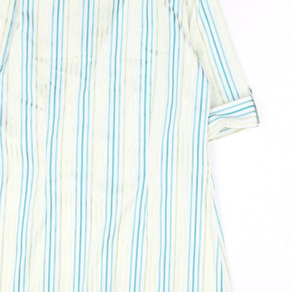 Womens UK Size 14 M&Co Blue Basic Button-Up