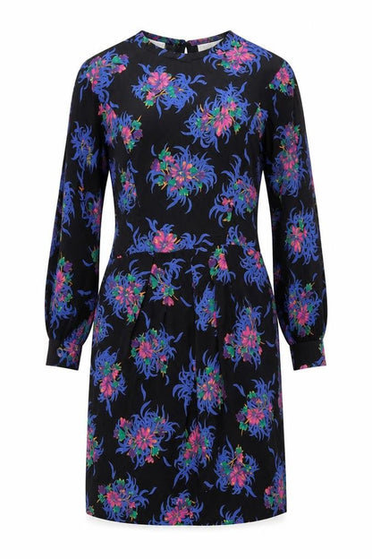 Liz Clairborne Womens Multicoloured Floral Rayon A-Line Size 6 Round Neck Zip
