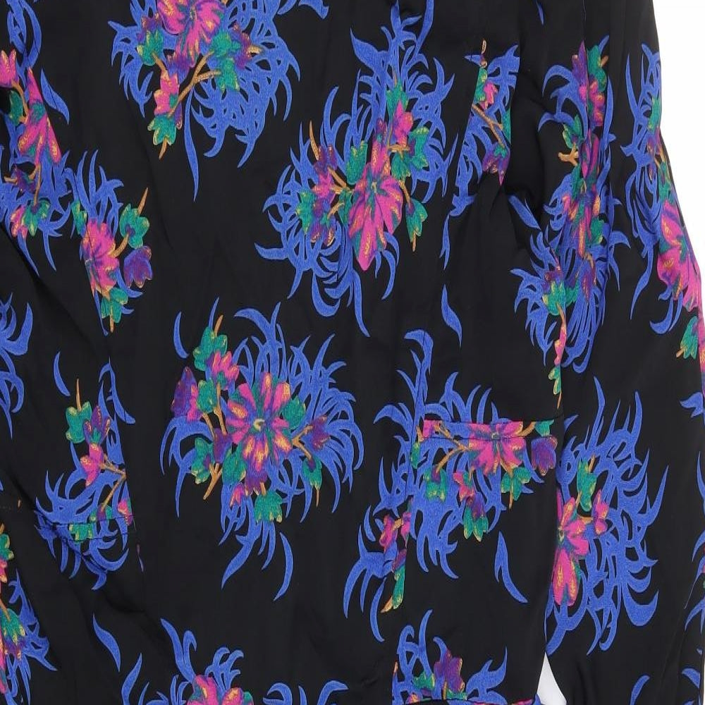 Liz Clairborne Womens Multicoloured Floral Rayon A-Line Size 6 Round Neck Zip